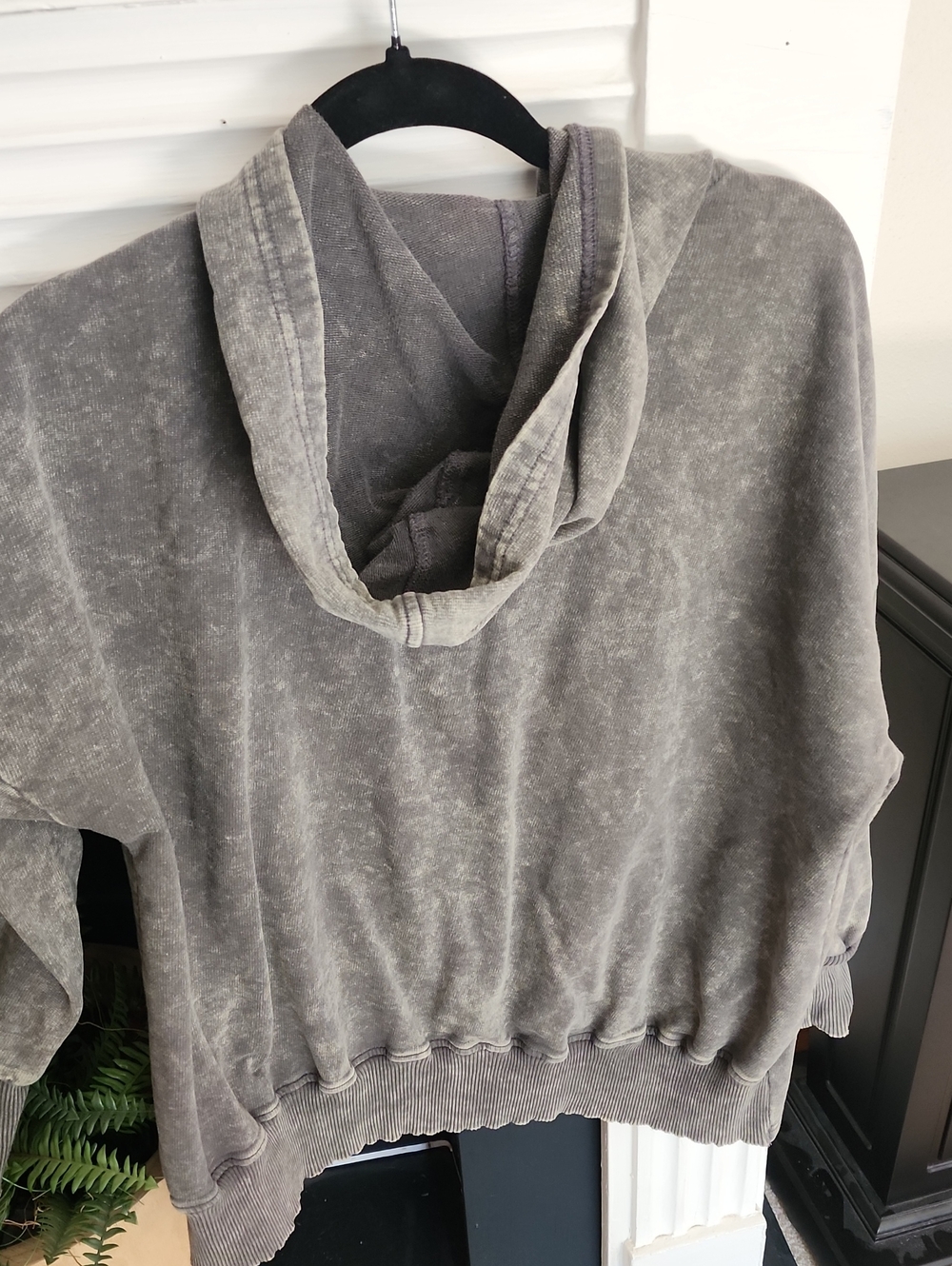 Zenana Washed Charcoal Button Hoodie - Picture 3 of 3